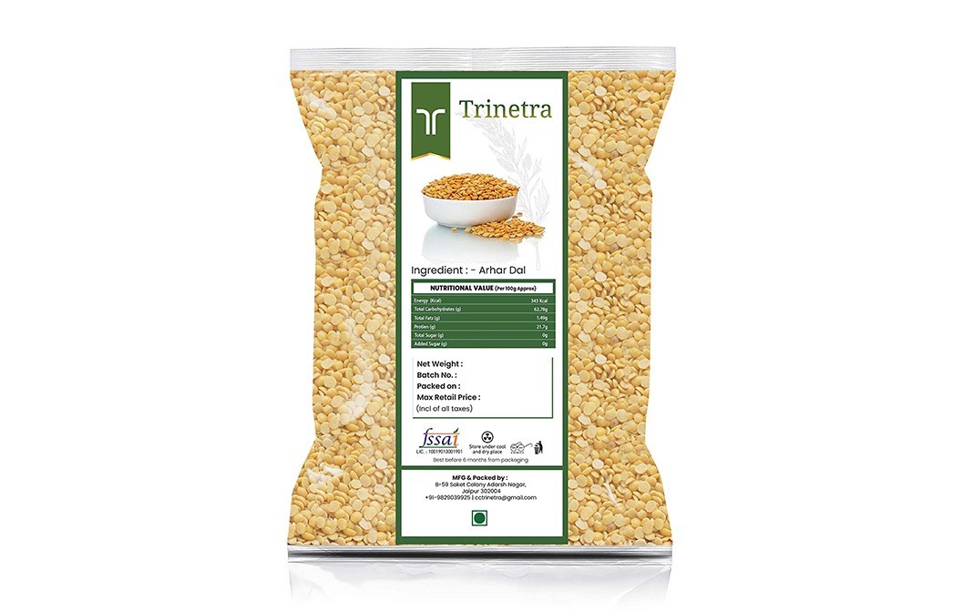 Trinetra Arhar Dal    Pack  3 kilogram